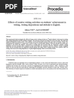 Effects of Creative Writing Activities On Students' Achievement in Writing, Writing Dispositions and Attitude To English