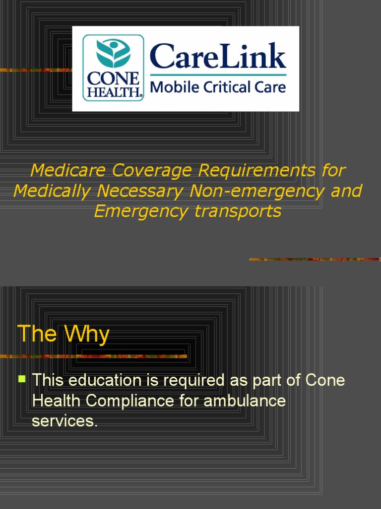 Medicare Requirements For Medically Necessary Transports 2021 PDF