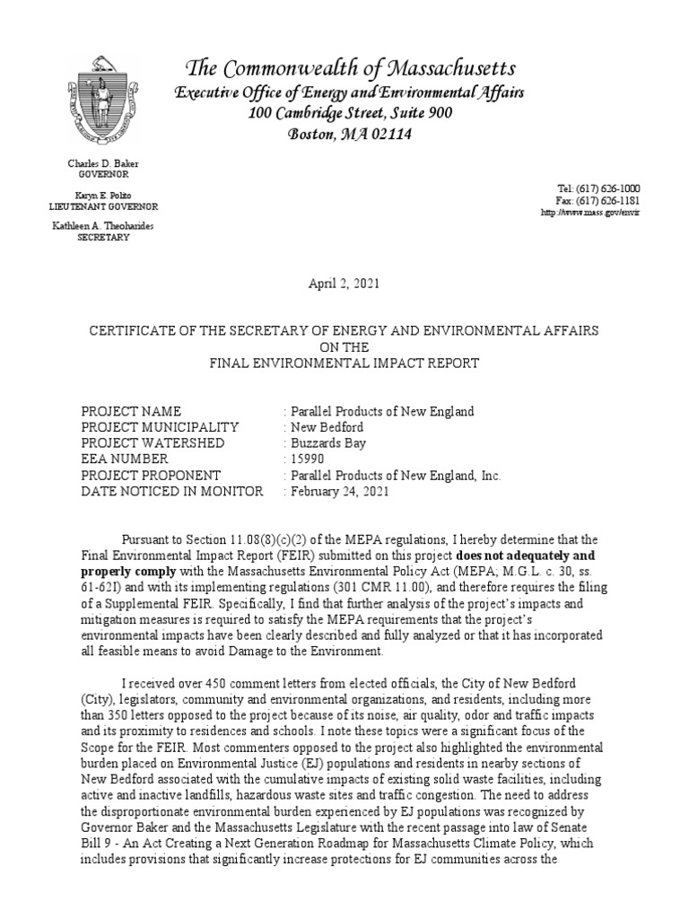 April 2 EEA Certificate | PDF | Sewage Treatment | Municipal Solid Waste