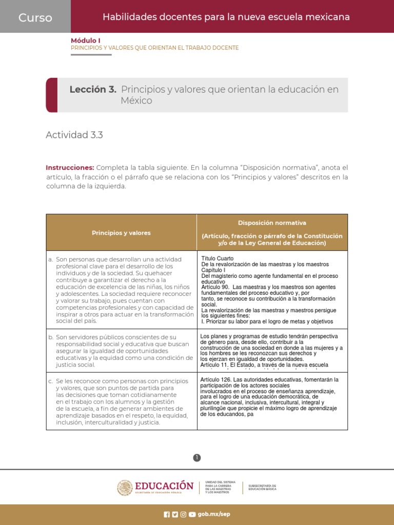 Principios de la Nueva Escuela Mexicana | PDF | Inclusión (Educación ...