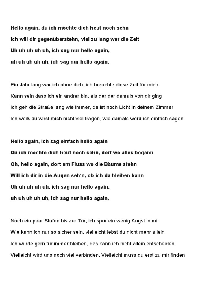 Hello Again Text | PDF
