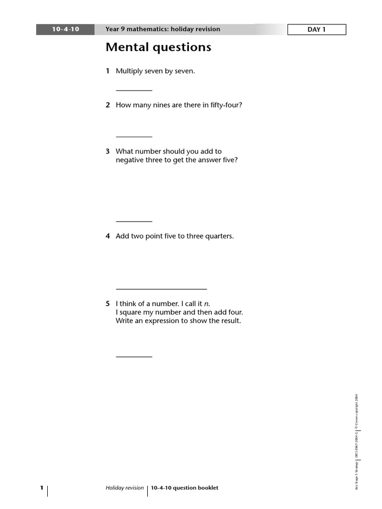 Level 5 Questions | PDF | Area | Litre