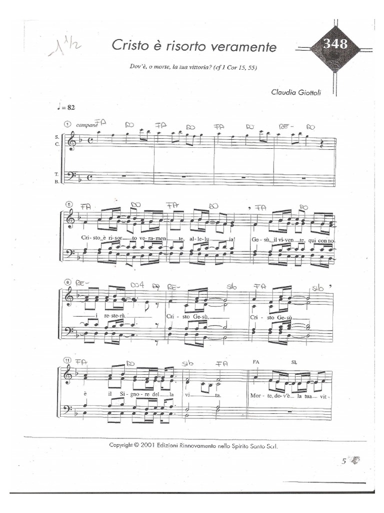 Cristo è Risorto Veramente Spartito Pdf