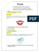 Trivia Hábitos de Higiene Personal para Tener Salud