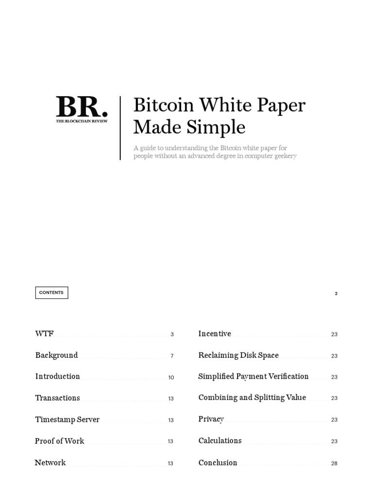 Bitcoin White Paper Made Simple | PDF | Bitcoin | Public Key Cryptography