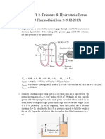 Pressure & Hydrostatic Force: Assignment 2-DNT233 Thermofluid (Sem 2-2012/2013)