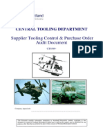 Supplier Tooling Control & Purchase Order Audit Document