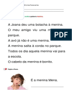 Texto identificar menina