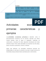 Definición de Actividad Económica Primaria