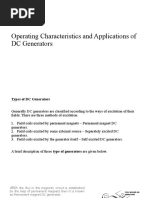 Operating Characteristics and Applications of DC Generators