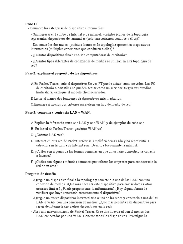 Packet Tracer | PDF | Red de área amplia | Red de computadoras
