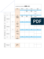 Calendario Eucaristias Abril 2021