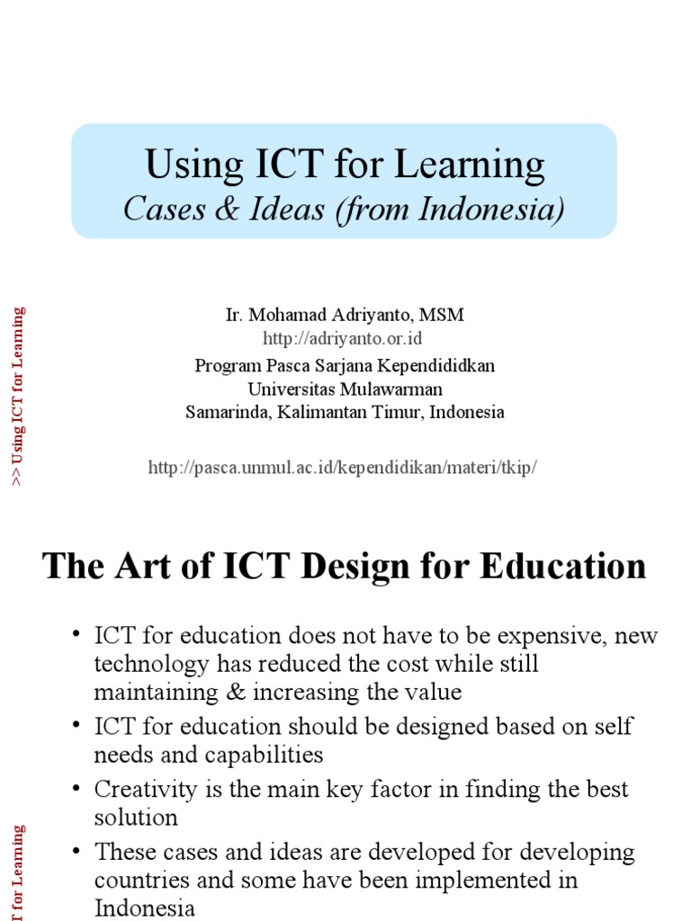 ICT Innovations for Education in Indonesia | PDF | Educational ...