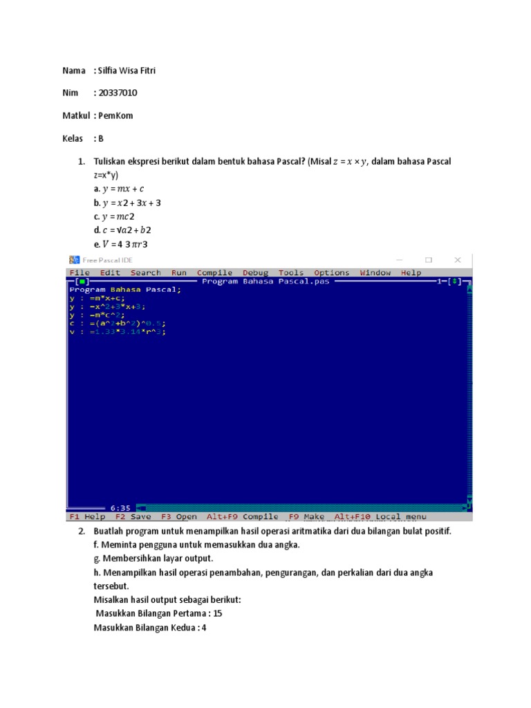 Program Dasar dalam Bahasa Pascal | PDF | Metode & Bahan Ajar ...
