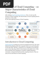 Features of Cloud Computing - 10 Major Characteristics of Cloud Computing