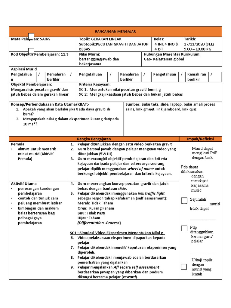 Rancangan Mengajar Differentation Process Pdf