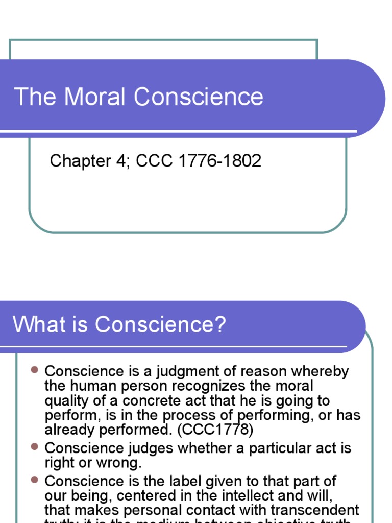 The Moral Conscience Chapter 4 CCC 17761802 PDF Conscience Truth