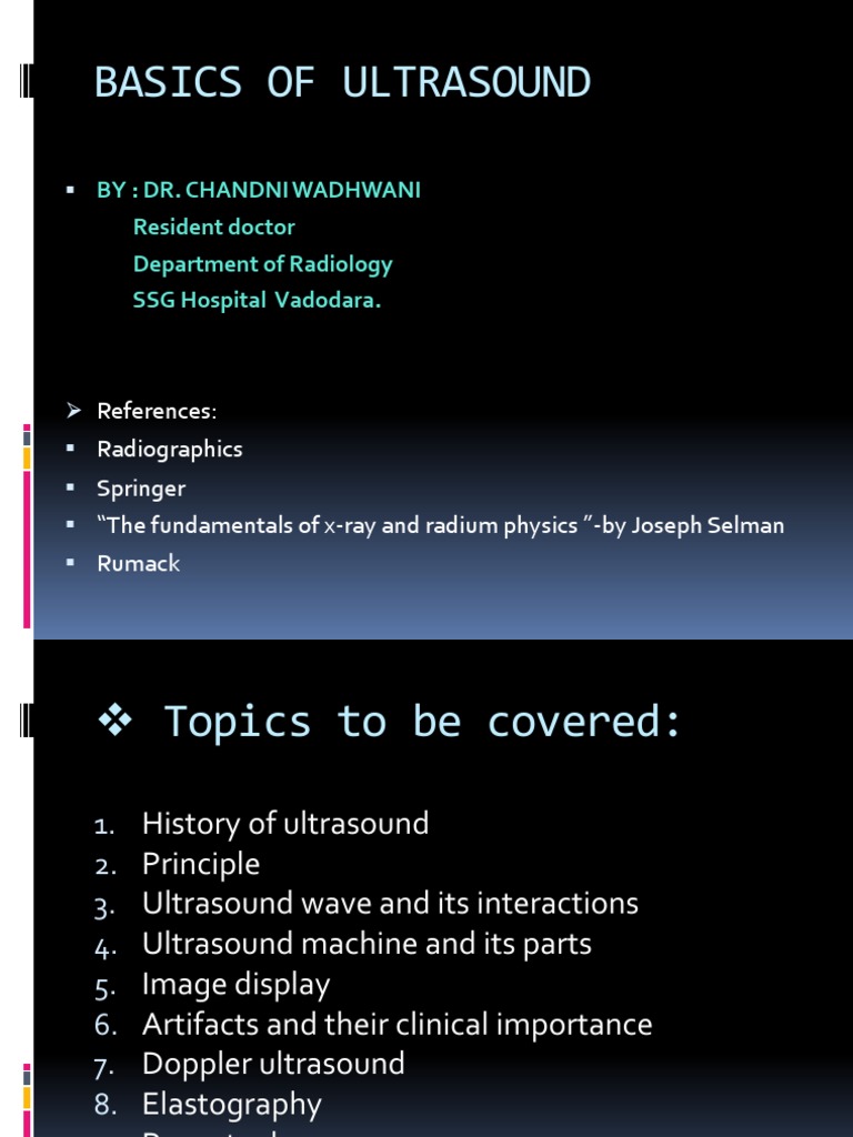 Fundamentals of Ultrasound Techniques | PDF | Applied And ...