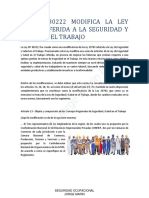 Ley Nº 30222 Modifica La Ley 29783 Referida a La Seguridad y Salud en El Trabajo.