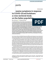 Depressive Symptoms in Response To COVID-19 and Lockdown - A Cross-Sectional Study On The Italian Population