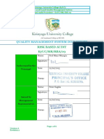 Quality Management System Documents: Risk Based Audit Kyuc/Mr/Rba/09