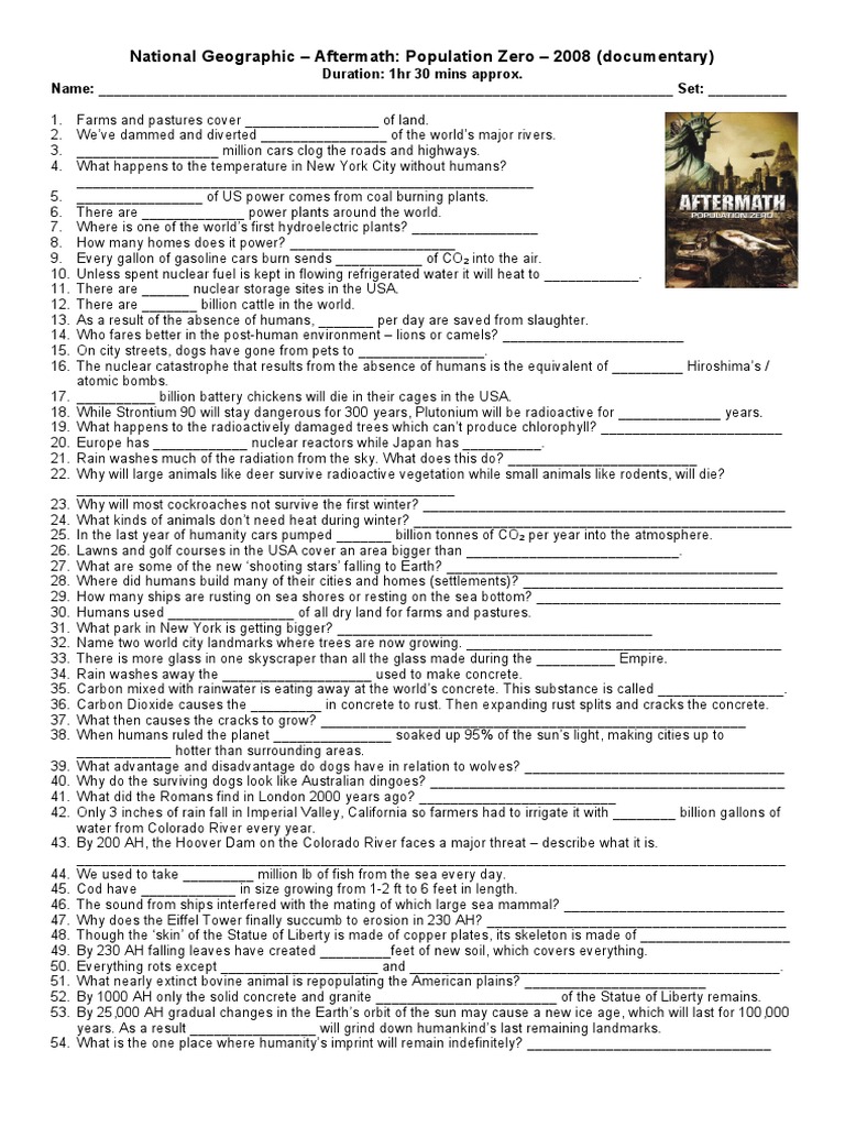 National Geographic Aftermath Population Zero 2008 (Documentary) PDF Dam Water