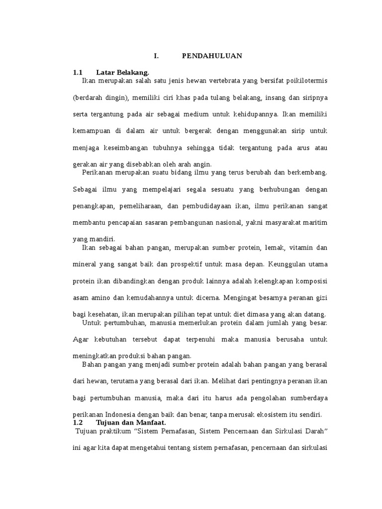 Sistem Pernafasan dan Pencernaan Ikan | PDF | Sains & Matematika