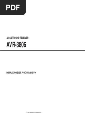 Denon AVR-3806 - User Manual | PDF | Control remoto | Ingeniería