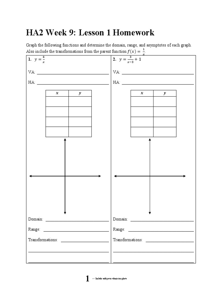HA2 Week 9: Lesson 1 Homework: X y X y | PDF | Mathematical Analysis ...