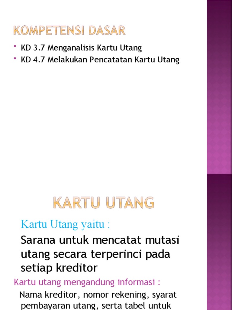 Kartu Utang | PDF | Pengelolaan Keuangan & Uang