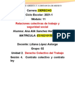 Carrera: DERECHO Ciclo Escolar: 2021-1 Módulo: 11: Relaciones Colectivas de Trabajo y Seguridad Social