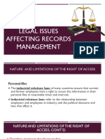 Legal Issues Affecting Records Management