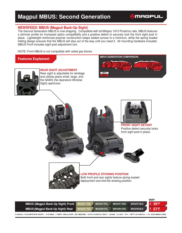 Magpul MBUS Gen 2 Installation Guide | PDF