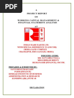 A Project Report ON Working Capital Management & Financial Statement Analysis AT