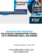 Pengarahan Program Pelatihan Vaksinator Covid - 19 Lima Provinsi