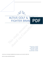 Altius Golf & The Fighter Brand: This Study Resource Was