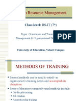 Human Resource Management: Class Level: BS-IT (7