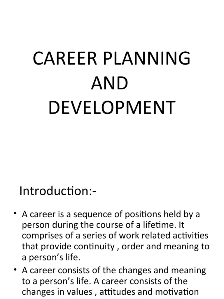 Career Planning and Development Overview | PDF | Goal | Employment