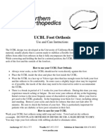 UCBL Foot Orthosis: Use and Care Instructions