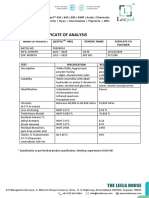 Acrylate Polymer Certificate of Analysis