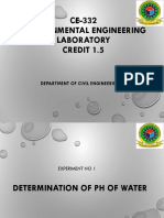 CE-332 Environmental Engineering Laboratory Credit 1.5: Department of Civil Engineering