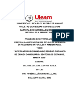 Alternativas de Manejo de Residuos Orgánicos de Origen Domiciliario, Sector Los Geranios, Manta 2018.