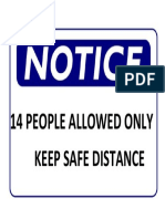 14 People Allowed Only Keep Safe Distance