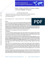 English Speaking Anxiety: A Study of The Effect of Gender On Iranian EFL University Students' Perceptions