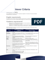 High Achiever Criteria: Selection Criteria English Requirements Academic Requirements