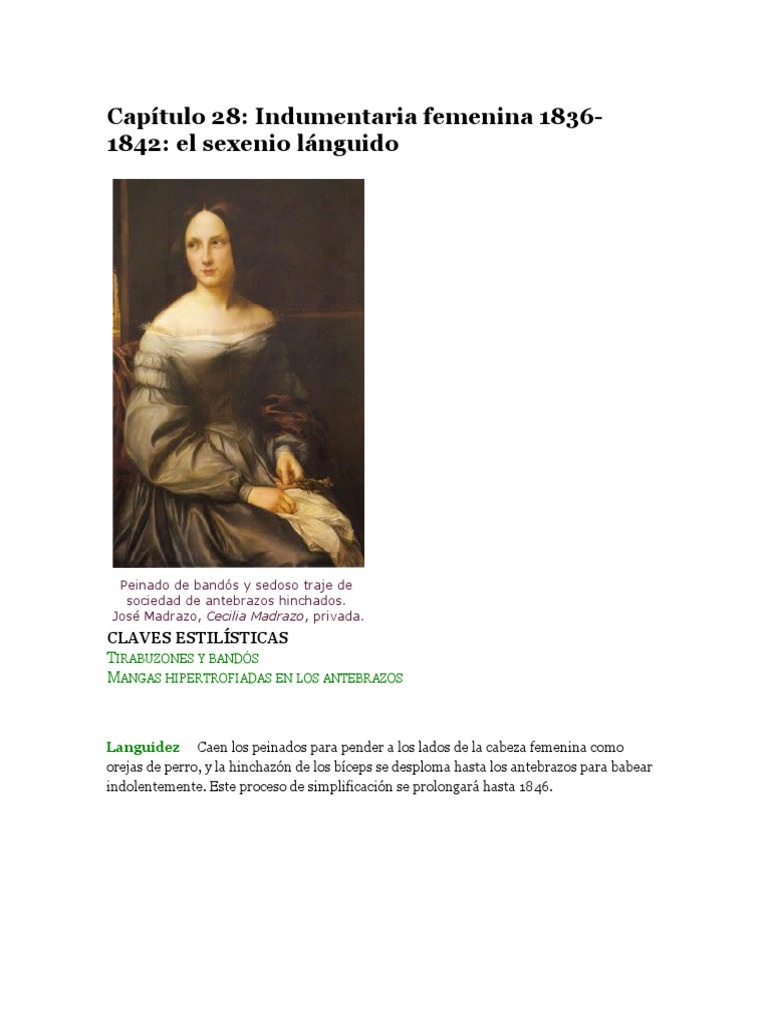Moda femenina en el siglo XIX: Romanticismo | PDF | Ropa | Moda