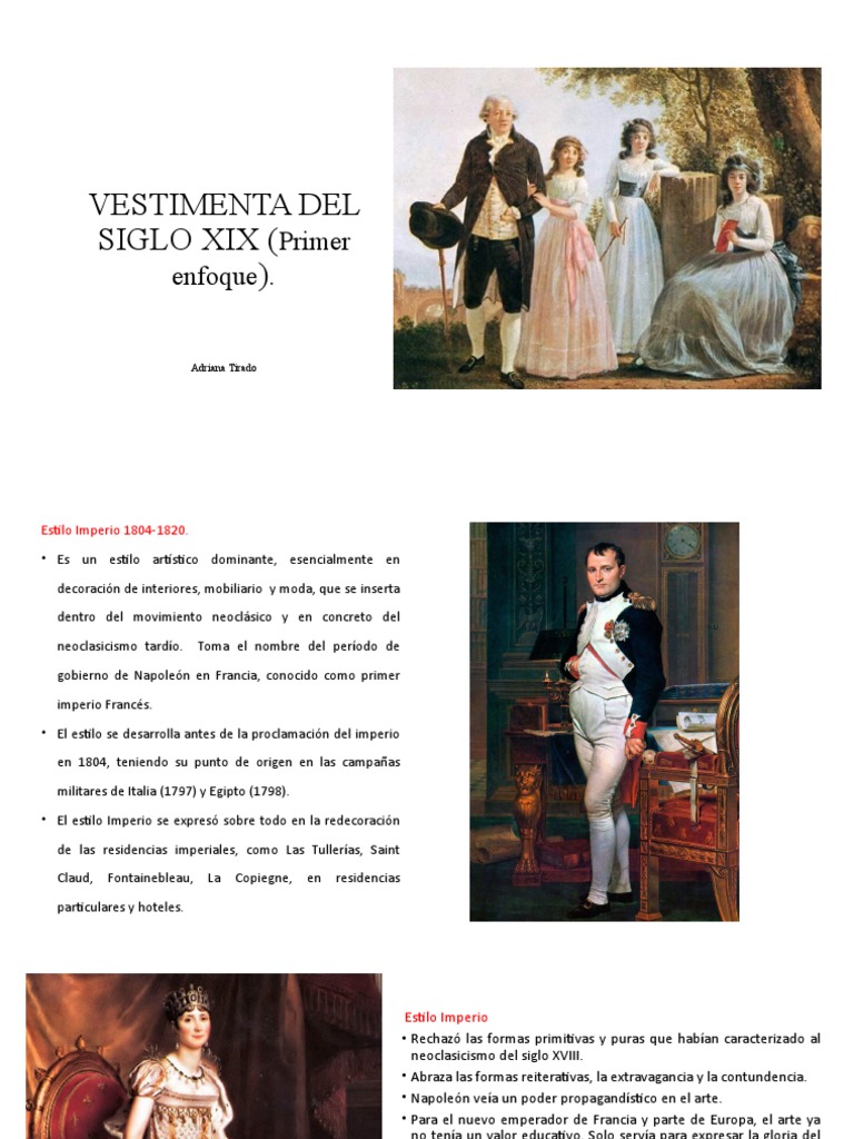VESTIMENTA DEL SIGLO XIX (Primer Enfoque) | PDF | Ropa | Softlines ...