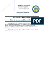 Narrative Accomplishment Report: Office of The Sangguniang Barangay