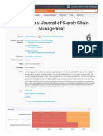 International Journal of Supply Chain Management: Scimago Journal & Country Rank