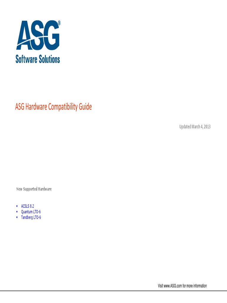 ASG Hardware Compatibility Guide Updated March 4, 2013 PDF